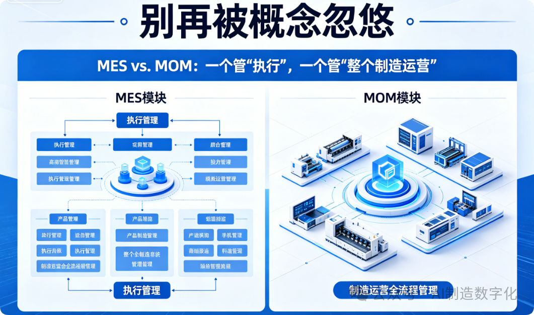 MES vs. MOM：一个管“执杏妆，一个管“整个造作运营”(图1)